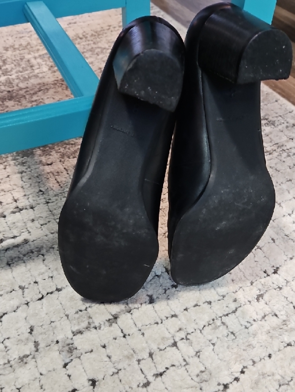 croft & barrow Black Leather Block Heel Loafers - Picture 5 of 7